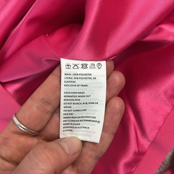 Bardot Dress Women's 10/Large Ava Hot Pink BarbieCore Statement Sleeves Mini - Picture 13 of 16